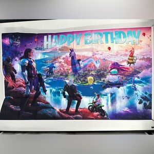 Fortnite Happy Birthday Backdrop Banner 5x3Ft